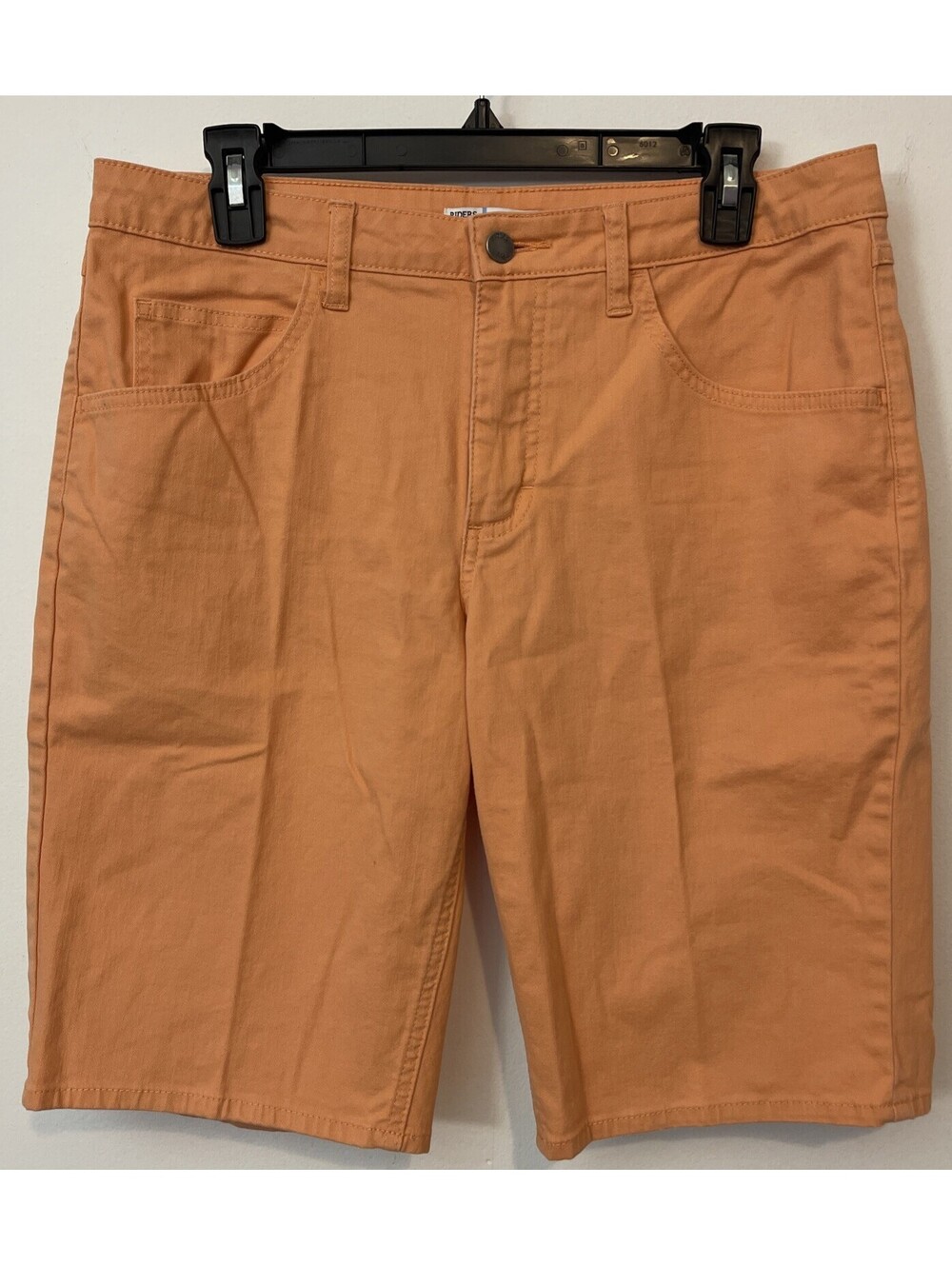 Riders Lee Womens Size 10 Orange Mid-Rise Cotton-Blend Bermuda Shorts! A4677